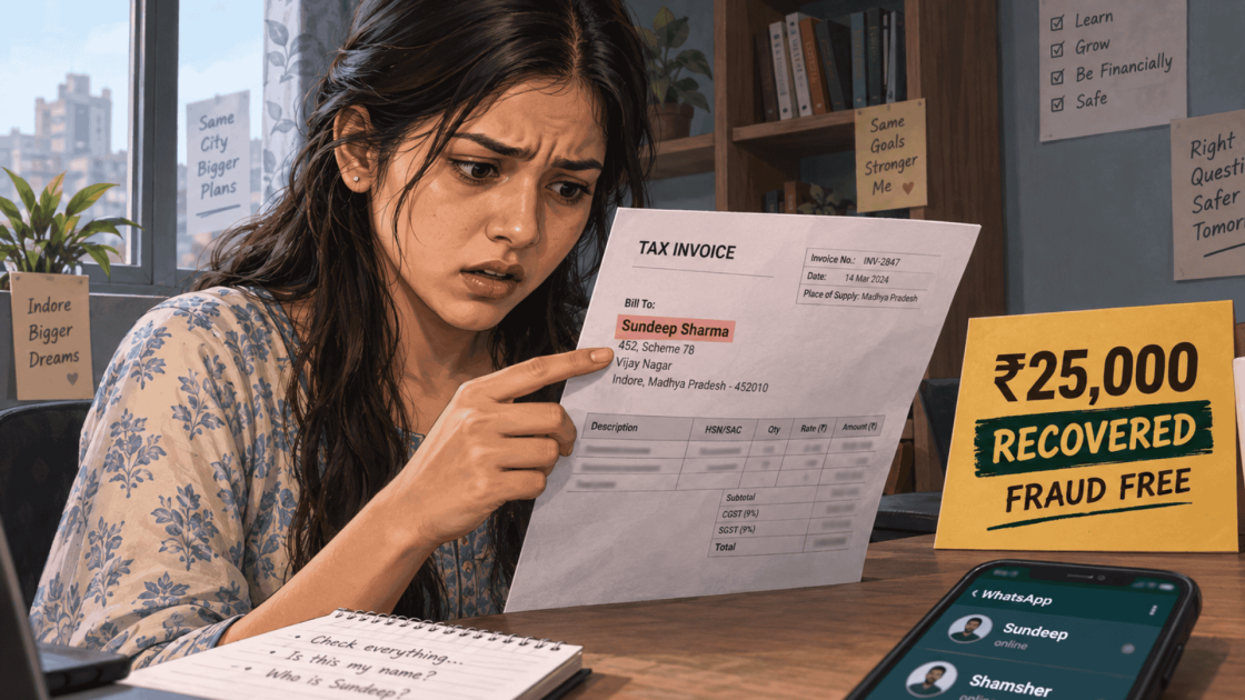 invoice wrong name two identities recovery case