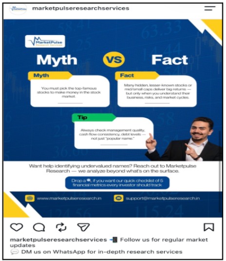 MarketPulse Research Services Instagram profile page highlighting a direct WhatsApp link in the bio for subscriptions.
