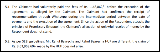 Paragraphs 5.1 and 5.2 covering estoppel reasoning and the two claimants' separate status