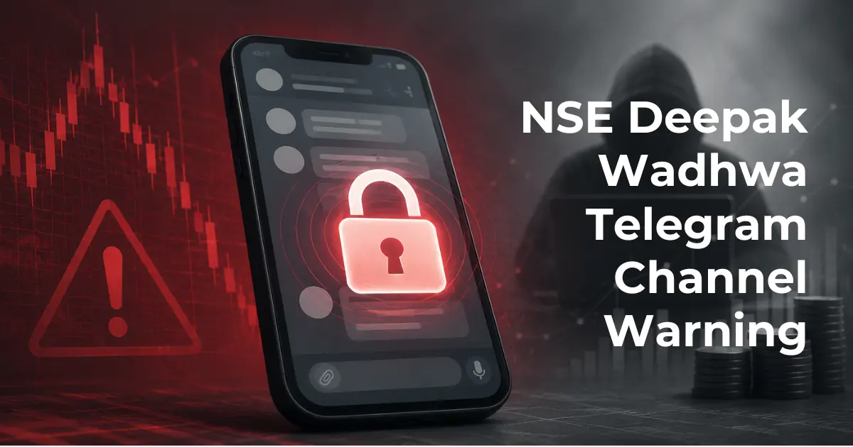 NSE warning about Deepak Wadhwa Telegram channel offering guaranteed returns and account handling