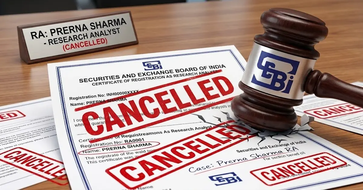 SEBI Cancels Prerna Sharma Research Analyst Registration