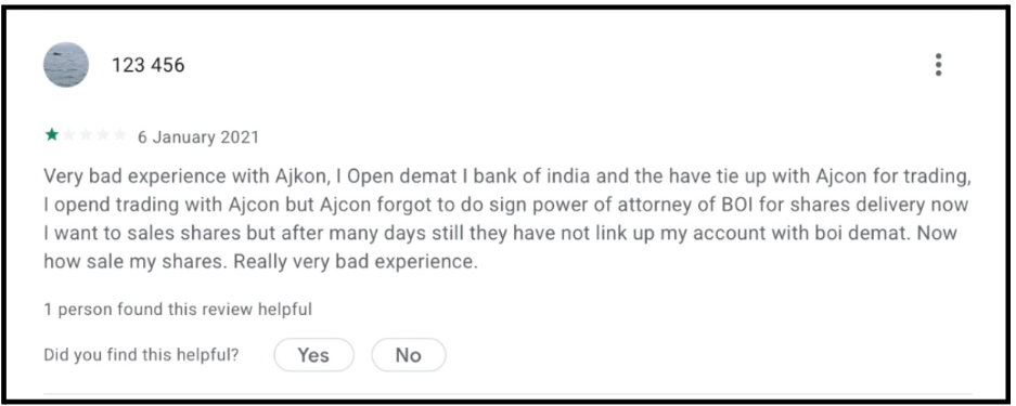 Ajcon App Review – 123 456 (BOI Demat Linkage and POA Error)