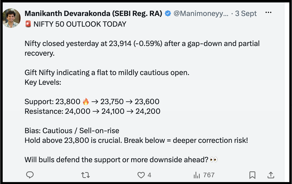 Twitter Post by Manikanth Devarakonda 