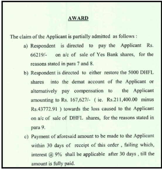 NSE Arbitration Award Order Directing Angel One