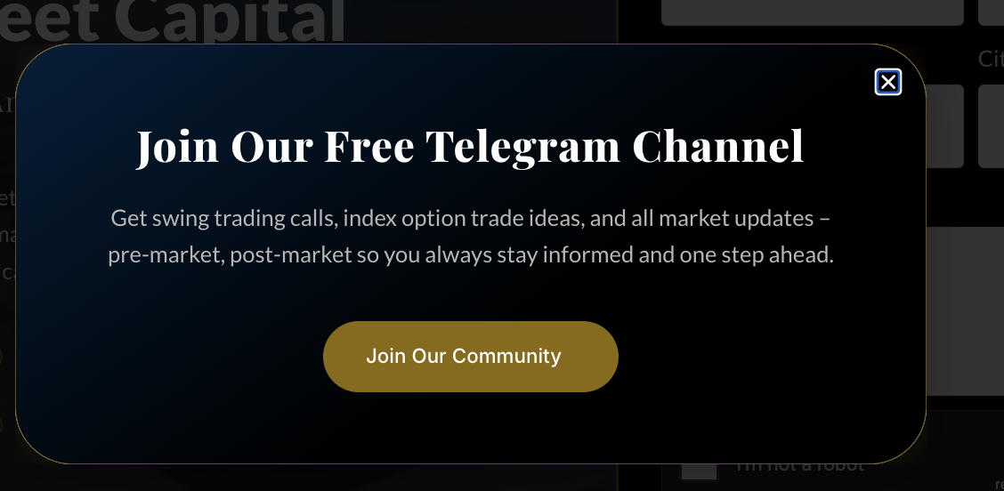 Free Telegram Channel Promotion Pop-up on Website