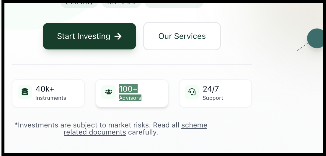 Monexaa Research homepage banner displaying a claim of "100+ Advisors"