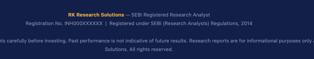 website footer displaying the unfilled placeholder SEBI registration number "INH000XXXXXX."