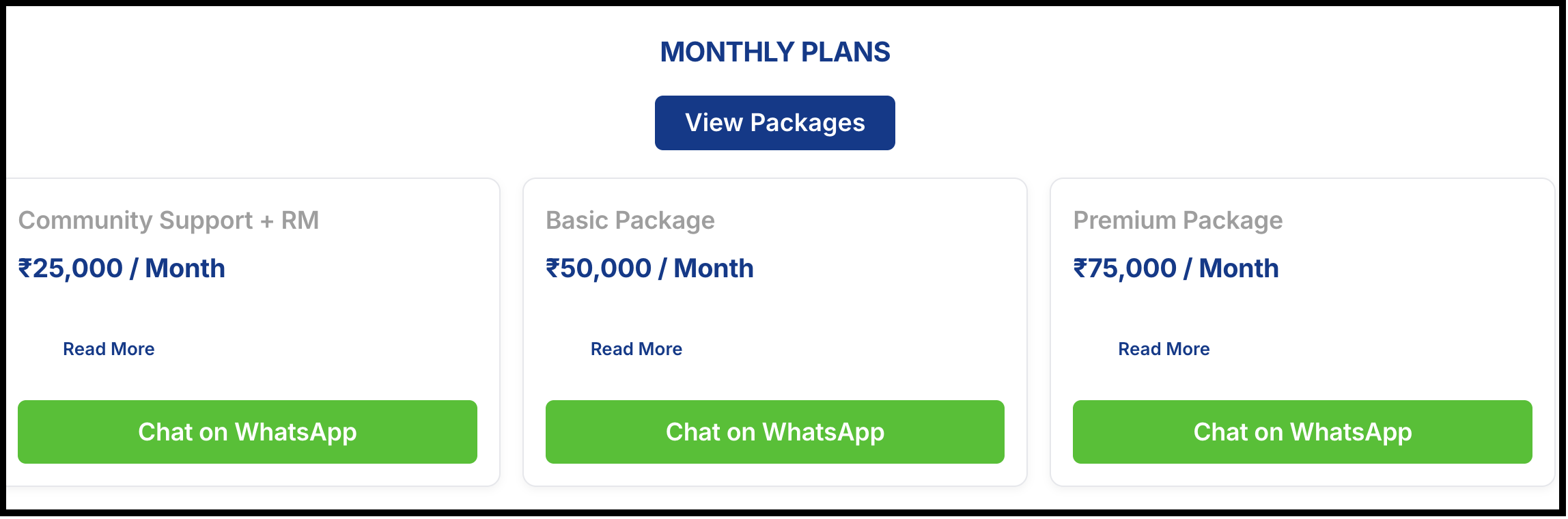 StockVista monthly subscription packages