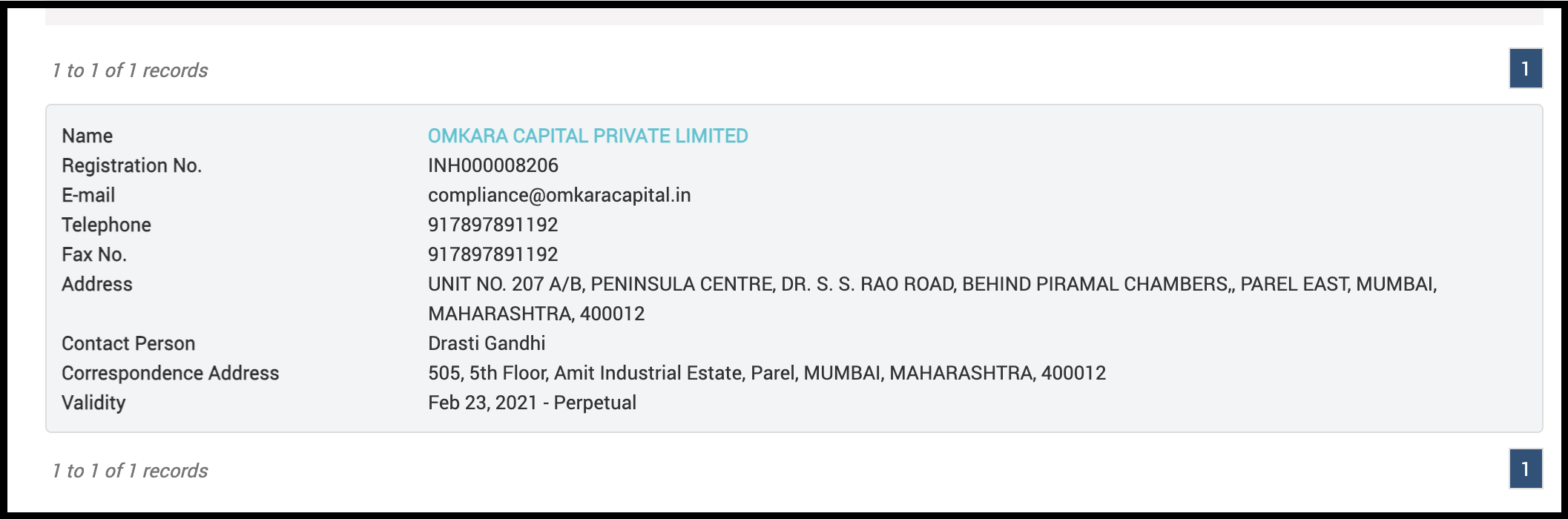 Omkara Capital SEBI Research Analyst Registration Details