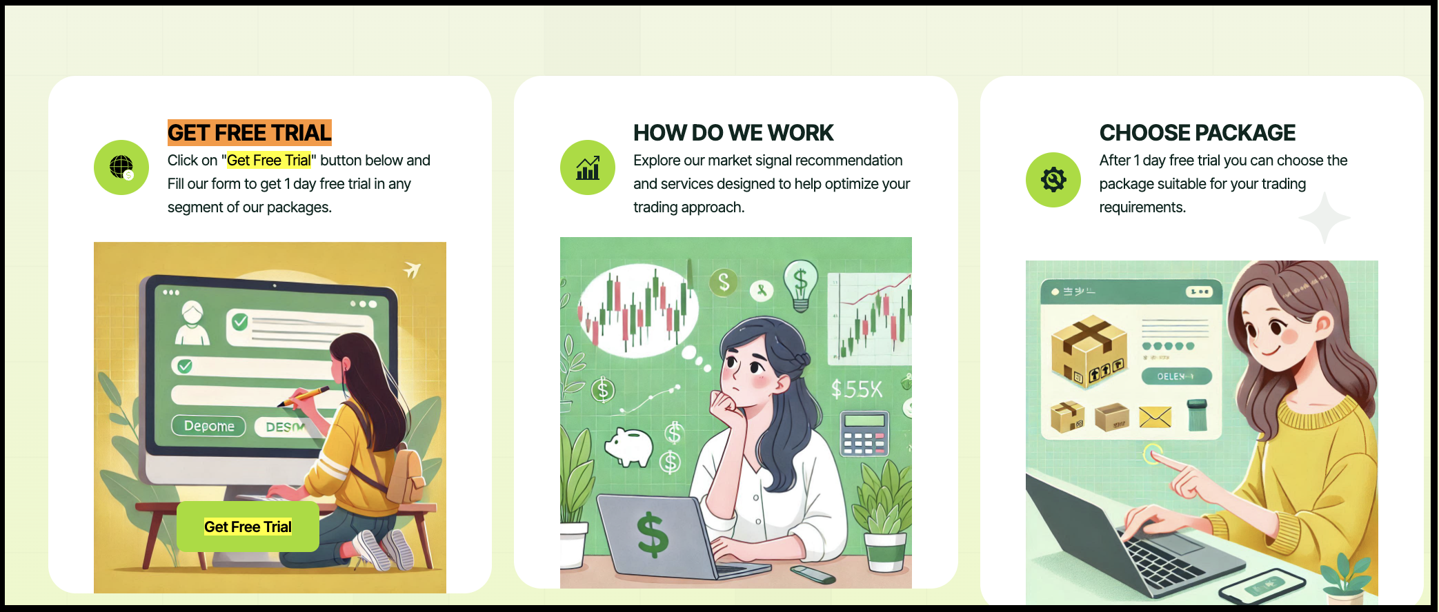 One Market Signal's 3-step onboarding workflow