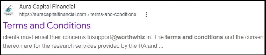 Aura Capital Terms and Conditions Discrepancy