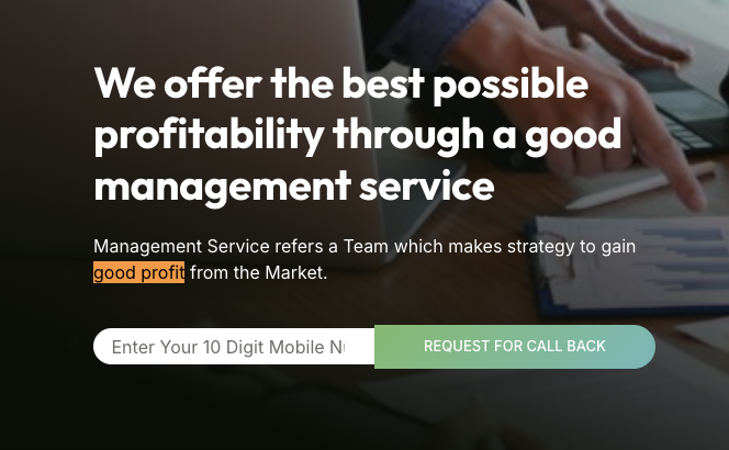 Pragati Chettri service banner highlighting stock market profitability