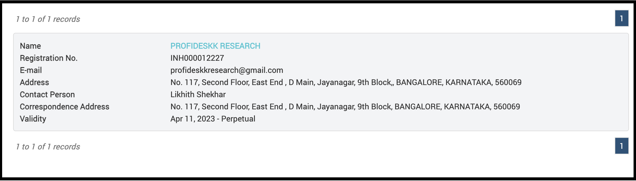 Profideskk Research SEBI Research Analyst registration