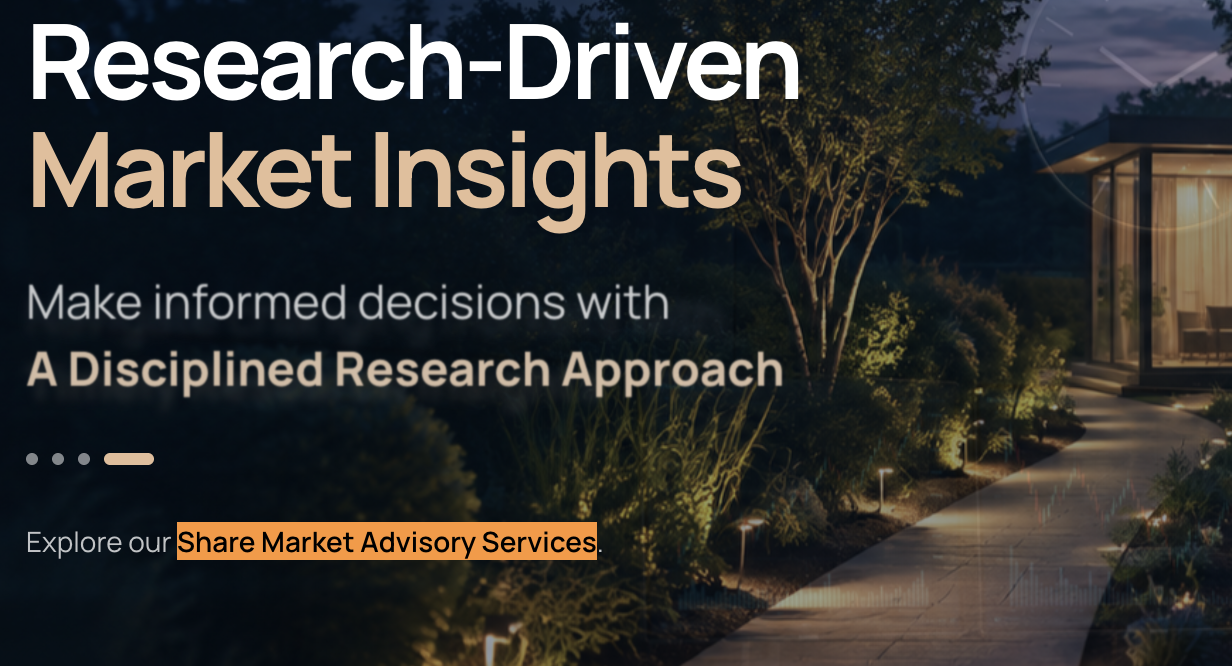 Header highlighting research-driven market insights and structured advisory services repeatedly