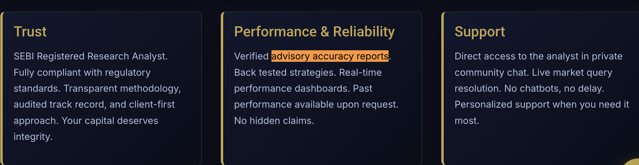 Website excerpt from Barkat Capital displaying claims