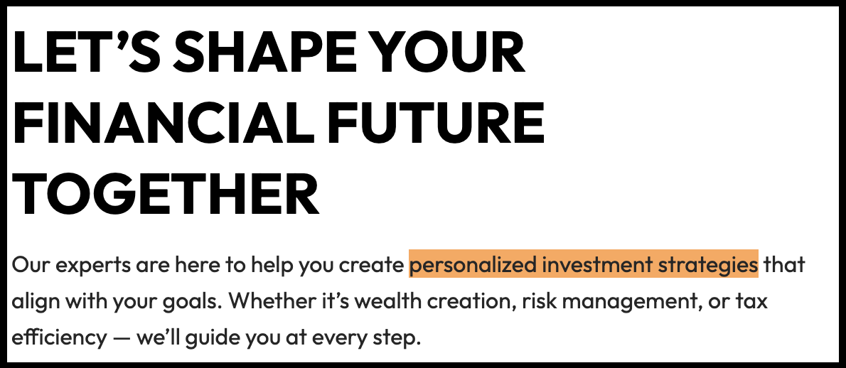 Ritesh Gupta website claiming personalized investment strategies