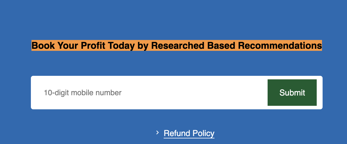 Big Bull Research website featuring the headline "Book Your Profit Today by Researched Based Recommendations"