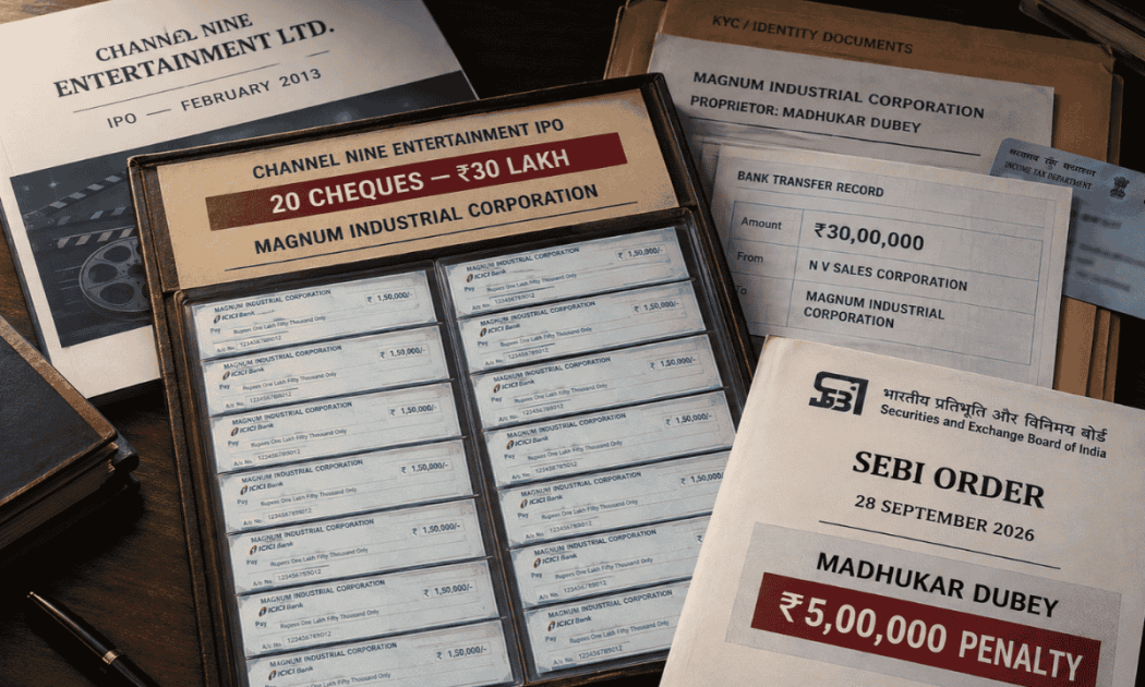 SEBI Order Banner: Channel Nine Entertainment IPO Scam and Magnum Industrial Corporation Cheques