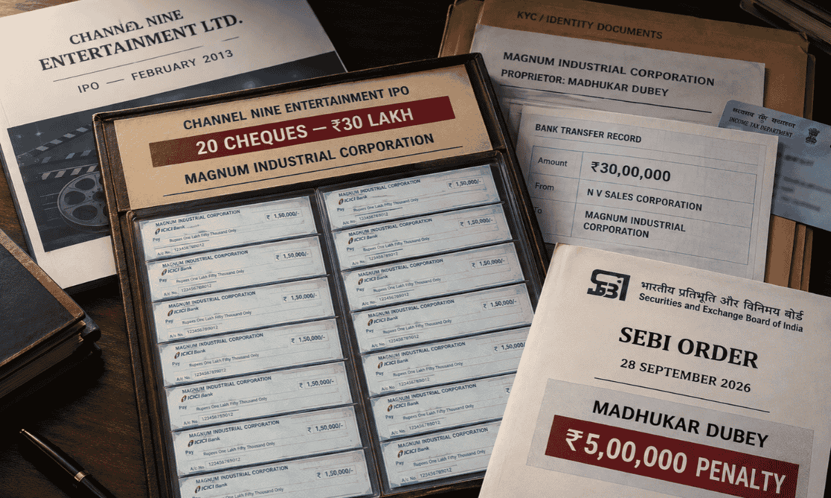 SEBI Order Banner: Channel Nine Entertainment IPO Scam and Magnum Industrial Corporation Cheques