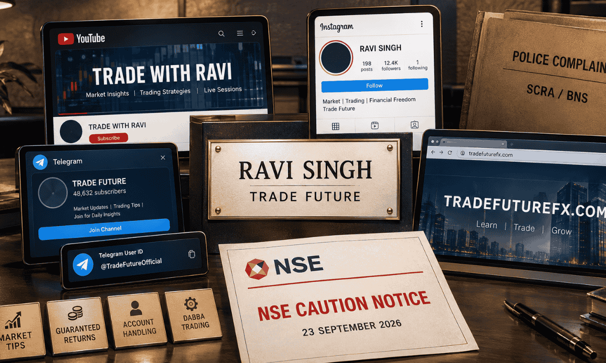 NSE caution notice alert against Ravi Singh and Trade Future dabba trading across social media platforms