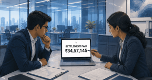 settlement order detailing the ₹34,57,145 settlement amount proposed by Angel One.
