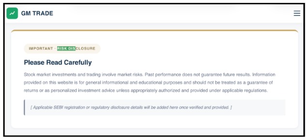 gm-trade-review-real-or-fake-banner GM Trade website review illustration with red flags warning badge