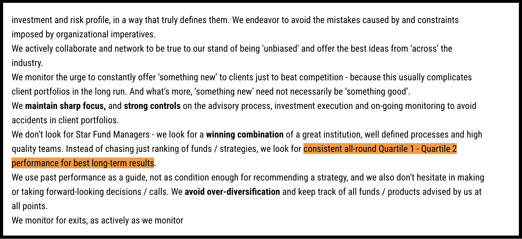 Section from Arthya Wealth's website displaying company philosophy and promotional claims regarding wealth compounding.
