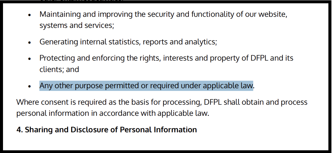 Dolat Finserv Private Limited privacy policy legal data processing 