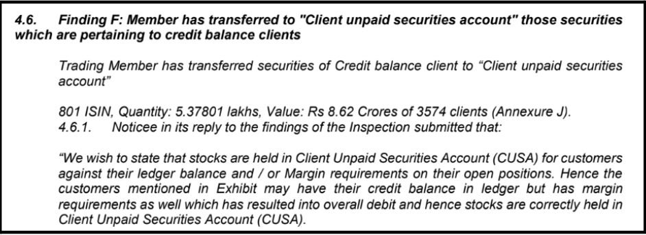 Client unpaid securities account transfers found in SEBI's January 2025 order