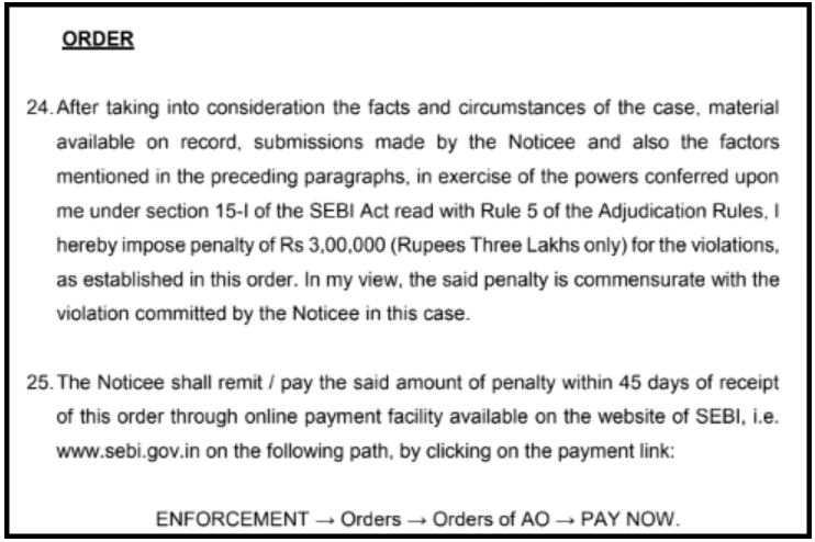 SEBI adjudication order penalty paragraph against Motilal Oswal Financial Services dated June 9, 2025