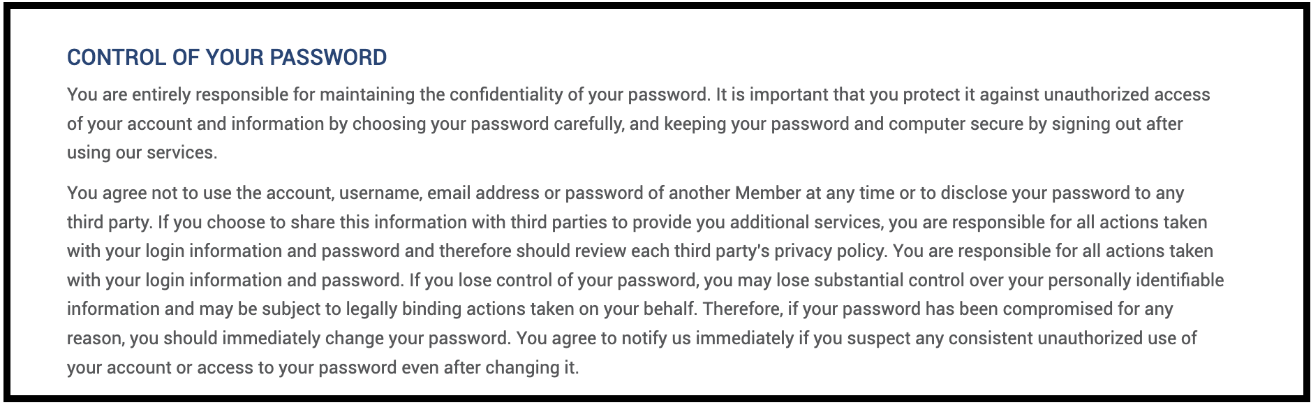 Narnolia Investment Advisors privacy policy password confidentiality and account security clause