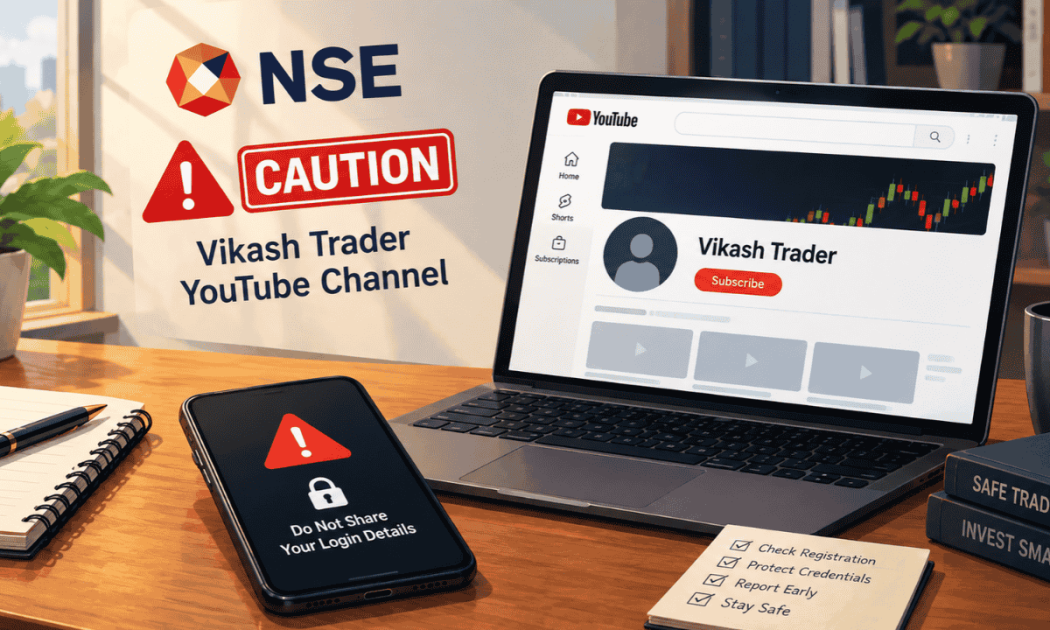 NSE caution notice warning investors against Vikash Trader YouTube channel for illegal account handling