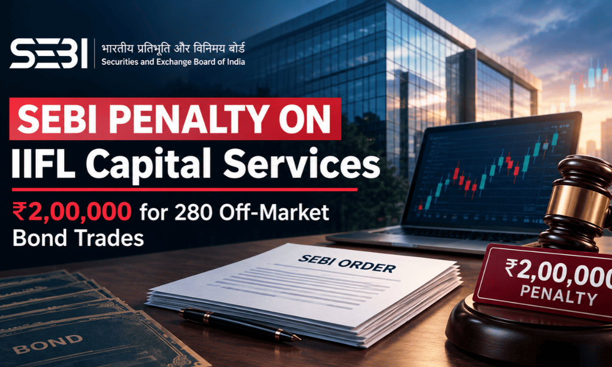 SEBI Adjudication Order document imposing a Rs 2 Lakh penalty on IIFL Capital Services for off-market bond trades