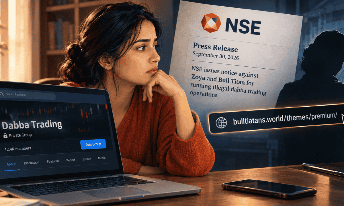 NSE press release cautioning investors against Zoya and Bull Titan illegal dabba trading website bulltiatans.world