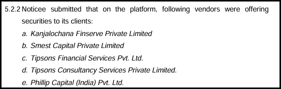 List of vendors offering securities to IIFL Capital Services clients on its online bond platform