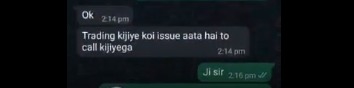 WhatsApp chat screenshot showing conversation with Girish Ji Trade Fund regarding account opening and fund deposit confirmation